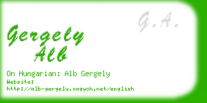 gergely alb business card